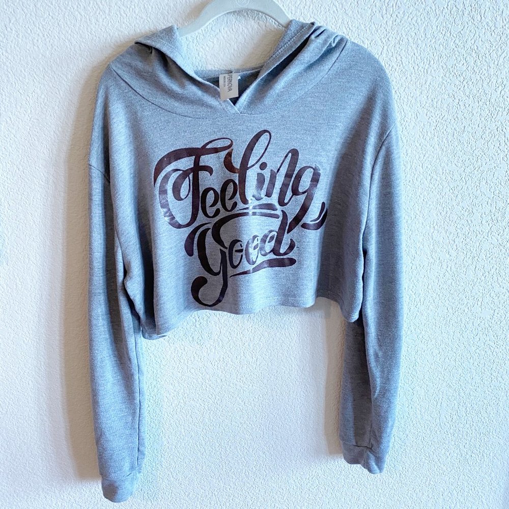 Supernova - Gray Cropped Hoodie L